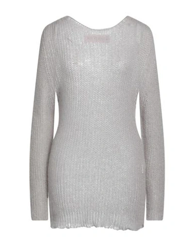 Pink Memories Woman Sweater Light Grey Size 10 Acrylic, Mohair Wool, Polyamide, Wool