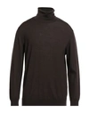 Bellwood Man Turtleneck Dark Brown Size 44 Merino Wool In Brown