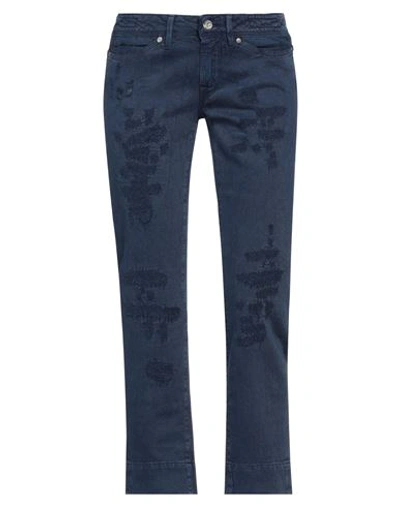 Jacob Cohёn Woman Denim Cropped Navy Blue Size 27 Cotton In Navy Blue