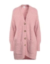 Eleventy Woman Cardigan Pink Size S Alpaca Wool, Mohair Wool, Polyamide, Wool, Elastane