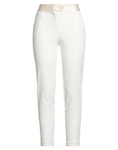 IMPERIAL IMPERIAL WOMAN PANTS IVORY SIZE S POLYESTER, VISCOSE, ELASTANE 