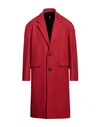 Hevo Hevò Man Coat Red Size 40 Pure Virgin Wool Iws, Polyamide