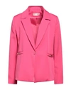 Animagemella Woman Blazer Fuchsia Size 8 Polyester, Elastane In Pink