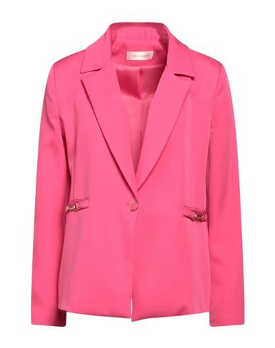 Animagemella Woman Blazer Fuchsia Size 8 Polyester, Elastane In Pink