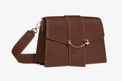 Strathberry Crescent Leather Shoulder Bag In Brown