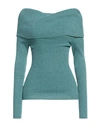 Elisabetta Franchi Woman Sweater Turquoise Size 8 Viscose, Polyester, Elastane In Blue