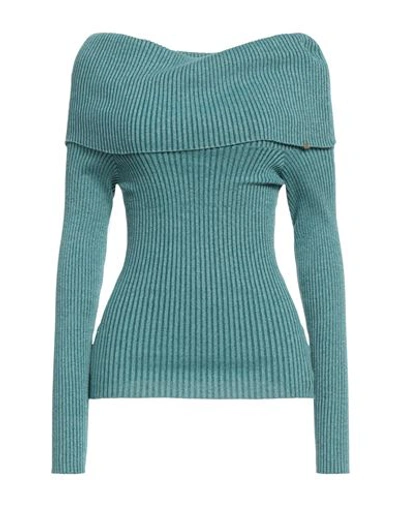 Elisabetta Franchi Woman Sweater Turquoise Size 8 Viscose, Polyester, Elastane In Blue