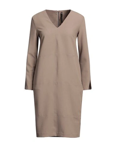 Manila Grace Woman Mini Dress Light Brown Size 4 Polyester, Viscose, Elastane In Beige