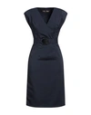 Simona Corsellini Woman Midi Dress Midnight Blue Size 2 Polyester, Viscose, Elastane In Blue