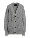 Roberto Collina Woman Cardigan Grey Size L Alpaca Wool, Nylon, Acrylic, Wool