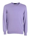 Drumohr Man Sweater Lilac Size 40 Cotton, Linen In Purple