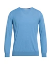 Della Ciana Man Sweater Azure Size 46 Cotton In Blue