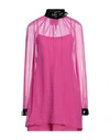 Moschino Woman Mini Dress Fuchsia Size 8 Silk, Acetate, Elastane In Pink