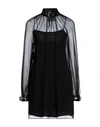 Moschino Woman Short Dress Black Size 8 Silk, Acetate, Elastane