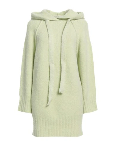 Erika Cavallini Woman Mini Dress Light Green Size L Alpaca Wool, Virgin Wool, Polyamide, Elastane