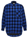Off-white Checkered Lined Flannel Overshirt In Blue