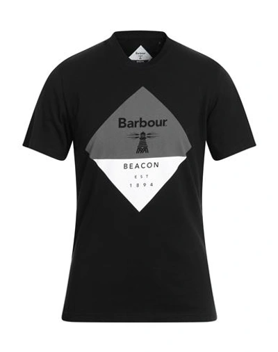 Barbour Man T-shirt Black Size M Cotton In Black