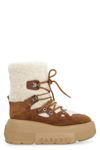 Casadei Stivali Polacco Shearling-lining Boots In Brown