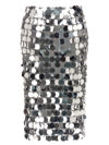 Rabanne Sequin Midi Skirt In Silver