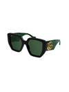 Gucci Gg0956s Oversized-frame Sunglasses In Black Green Green