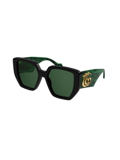 Gucci Gg0956s Oversized-frame Sunglasses In Black Green Green