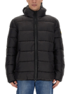 Barbour Quilted Hooded Jacket Side Pockets In Nero