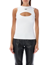 Off-white Logo And Cut-out Cotton Tank Top In White/black