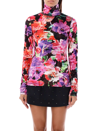 Msgm Abstract-pattern High-neck Jumper In Fucsia Flower