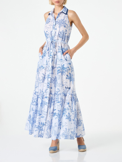 Mc2 Saint Barth Woman Halterneck Dress With Toile De Jouy Print In 04071d