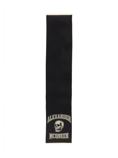 Alexander Mcqueen Skull Scarf In Black