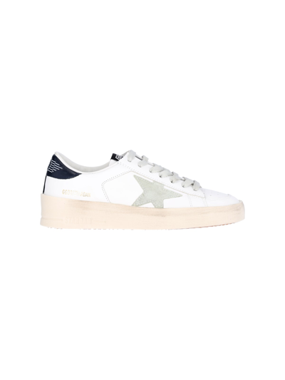Golden Goose Stardan Leather Upper Suede Star Shiny Leather Heel In White