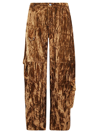 Collina Strada Printed Wide Leg Cargo Pants In Bark