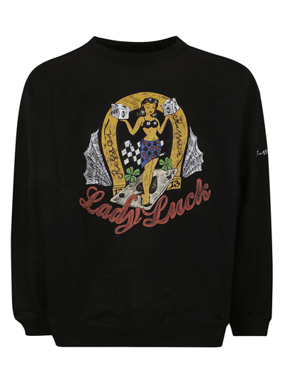 Paccbet Men Lady Luck Crewneck Sweatshirt Knit In Schwarz