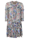 Saloni Tilly Ruffled Printed Silk-chiffon Mini Dress In 1935