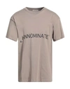 Hinnominate Man T-shirt Khaki Size Xl Cotton, Elastane In Beige