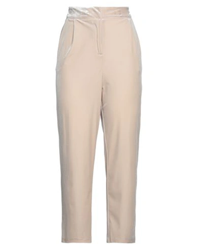 Soallure Woman Pants Ivory Size 8 Polyester, Elastane In White