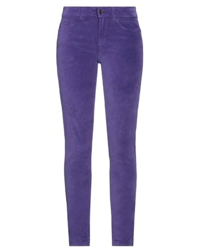 Liu •jo Woman Pants Purple Size 26 Cotton, Elastane In Purple