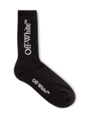 Off-white Bookish Big Logo Cotton Mid Calf Socks In Black White