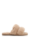 Ugg Womens Camel Maxi Curly Scuffetta Sheepskin Slippers In Beige