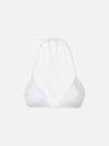 Mc2 Saint Barth Woman White Crinkle Triangle Top Swimsuit In White
