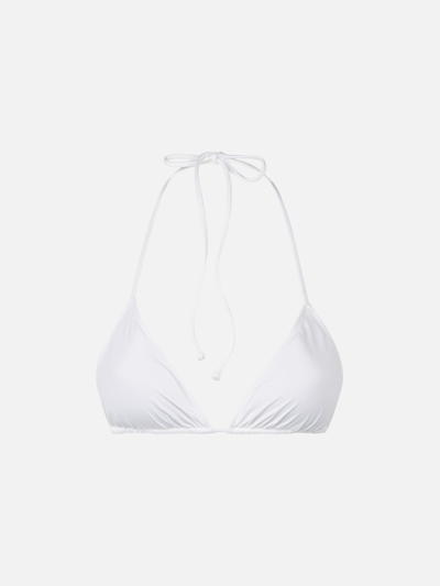 Mc2 Saint Barth Woman White Crinkle Triangle Top Swimsuit