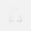 Mc2 Saint Barth Woman White Crinkle Triangle Top Swimsuit In White