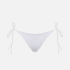 MC2 SAINT BARTH WOMAN WHITE CRINKLE SWIM BRIEFS WITH SIDE LACES