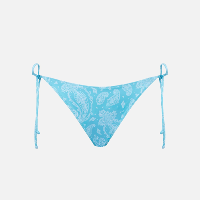 Mc2 Saint Barth Woman Swim Briefs With Paisley Print In Sky