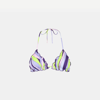Mc2 Saint Barth Woman Triangle Top With Shape Wave Print In Pink