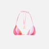 Mc2 Saint Barth Woman Triangle Top With Shape Wave Print In Pink