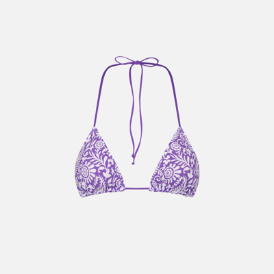Mc2 Saint Barth Woman Triangle Top With Paisley Print In Pink