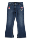 Dolce & Gabbana Rose Floral-embroidered Jeans In Black
