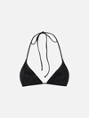 Mc2 Saint Barth Woman Triangle Top Swimsuit With Black Strass In Black