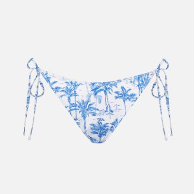 Mc2 Saint Barth Woman Swim Briefs With Toile De Jouy Print In White